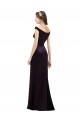 Off The Shoulder Long Satin Bridesmaid Dress with Asymmetrical Pleated Bodice for Sale