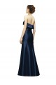 Long Strapless Satin Bridesmaid Dress with Pleated Cuff Neckline for Sale