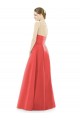 Sheer V-Neck Tulle Illusion Long Satin Bridesmaid Dress for Sale