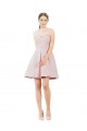 Short Knee Length Sweetheart Satin Cocktail Bridesmaid Dress for Sale
