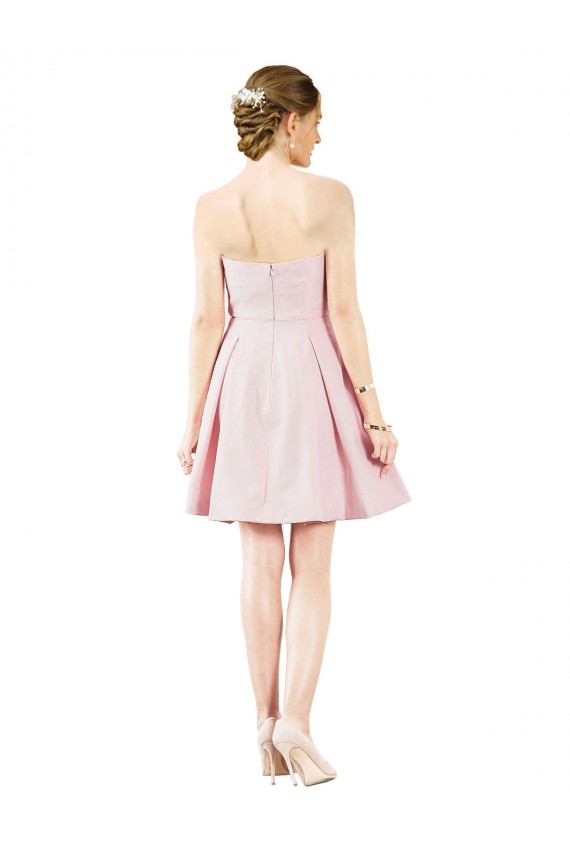 Short Knee Length Sweetheart Satin Cocktail Bridesmaid Dress for Sale