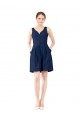 V-Neck A-Line Satin Cocktail Bridesmaid Dress with Pockets for Sale