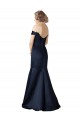 Fit and Flare Satin Bridesmaid Dress / Prom Dress with Off the Shoulder Neckline for Sale