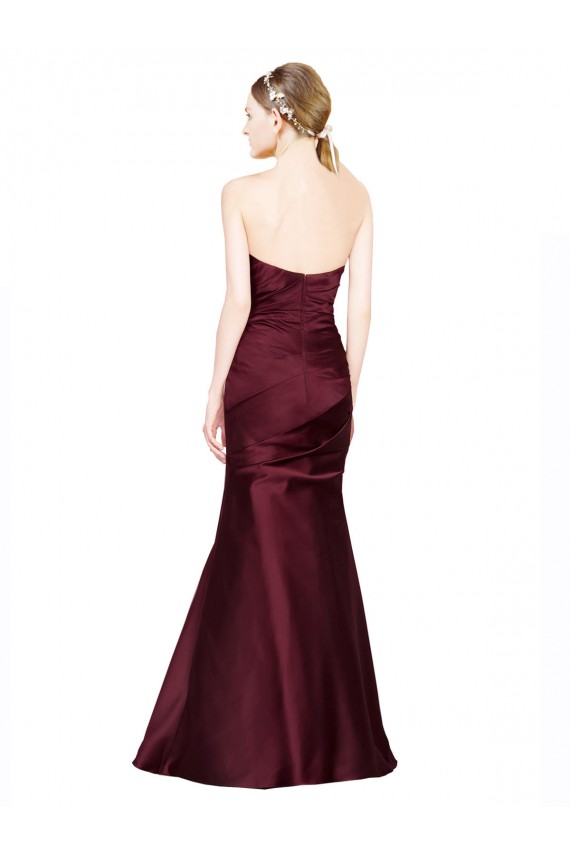 Mermaid Sweetheart Soft Formal Satin Bridesmaid Dress / Prom Dress with Pleats for Sale