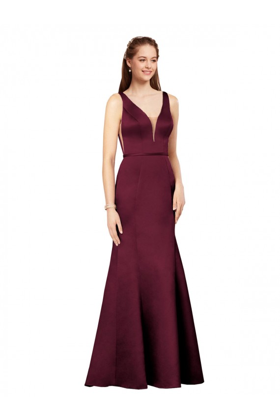 Sexy Formal Satin Bridesmaid Dress / Prom Dress with Side Cutouts for Sale