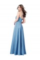 Crossing Strap Back Pleated Bodice Long Formal Satin Bridesmaid Dress / Prom Dress for Sale