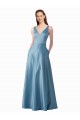 Classic Satin V-Neck A-Line Bridesmaids Dress with Pockets for Sale