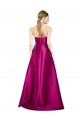 Sleeveless V-Neck Long Satin Bridesmaid Dress / Prom Dress with Bow Waist for Sale