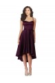 Elegant High Low Satin Bridesmaid Dress / Prom Dress with Criss Cross Back for Sale