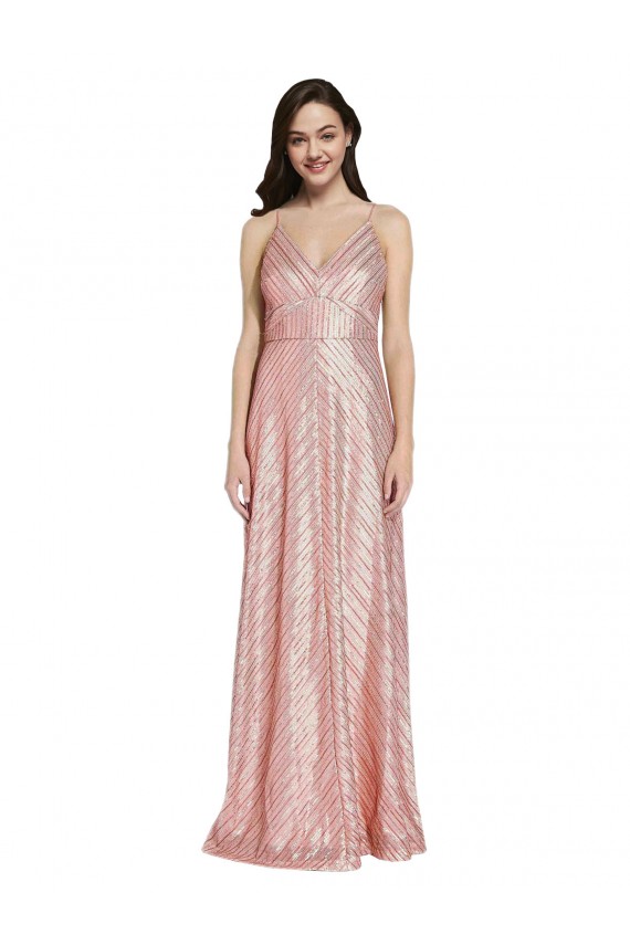 High Neck Low Back Sparkling Formal Sequin Bridesmaid Dress / Prom Dress for Sale