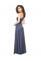 Draped Formal Silky Satin Bridesmaid Dress / Prom Dress with Tied Waist for Sale