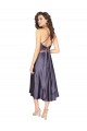 Midi Cocktail Length Silky Satin Bridesmaid Dress / Prom Dress with Open Tied Back & Pockets for Sale
