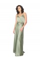 Formal Silky Satin Bridesmaid Dress with Tied Waist for Sale