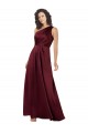 One Shoulder Formal Silky Satin Bridesmaid Dress / Prom Dress with Subtle Pleats for Sale