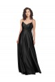 Full Length V-Neckline Formal Silky Satin Bridesmaid Dress / Prom Dress with Full Skirt for Sale