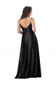 Full Length V-Neckline Formal Silky Satin Bridesmaid Dress / Prom Dress with Full Skirt for Sale