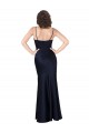 Draped Cowl Neck Formal Silky Satin Bridesmaid Dress / Prom Dress with Skirt Slit for Sale