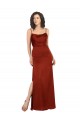 Floor-Length Formal Silky Satin Bridesmaid Dress / Prom Dress with Skirt Slit for Sale