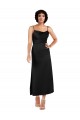 Cowl Neck Formal Tea-Length Short Silky Satin Bridesmaid Dress / Cocktail Prom Dress with Skirt Slit for Sale