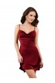 Midi Length Cowl Neck Formal Silky Satin Short Cocktail Bridesmaid Dress / Prom Dress for Sale