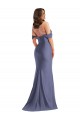Off the Shoulder Corset Formal Silky Satin Mermaid Bridesmaid Dress / Prom Dress with Side Slit for Sale