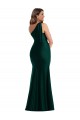 Cascading Bow One Shoulder Formal Silky Satin Mermaid Bridesmaid Dress / Prom Dress with Front Slit for Sale