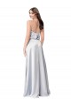 Halter Neck Formal Silky Satin Bridesmaid Dress with Strappy Back for Sale