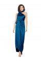 High Halter Neck Formal Silky Satin Bridesmaid Dress / Prom Dress with Sash Overlay and Side Split for Sale