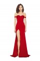 Off the Shoulder Sweetheart Bustier Style Formal Silky Satin Bridesmaid Dress / Prom Dress with Side Split for Sale