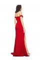 Off the Shoulder Sweetheart Bustier Style Formal Silky Satin Bridesmaid Dress / Prom Dress with Side Split for Sale
