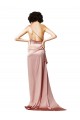 Low Back One Shoulder Full Length Formal Silky Satin Bridesmaid Dress / Prom Dress for Sale