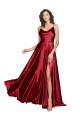 Cowl Neckline Long Formal Silky Satin Bridesmaid Dress / Prom Dress with Spaghetti Straps for Sale