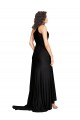 Floor Length One Shoulder Formal Silky Satin Bridesmaid Dress / Prom Dress with Side Slit for Sale