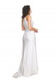 One Shoulder Floor Length Silky Satin Wedding Dress with Side Slit for Sale