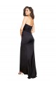 Full Length One Shoulder Ruffled Long Formal Silky Satin Bridesmaid Dress / Prom Dress with High Slit for Sale