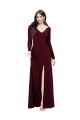 Long Sleeves Spandex Bridesmaid Gown with Front Slit for Sale