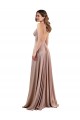 Long A-Line Plunge V-Neckline Formal Spandex Bridesmaid Dress / Prom Dress with Slit for Sale