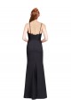 Long Chiffon Bridesmaid Dress / Prom Dress with Lace Bodice and Curved V-Neckline for Sale