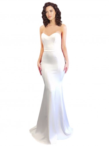 Sweetheart Strapless High Neck Long Formal Crepe Bridesmaid Dress / Prom Dress for Sale