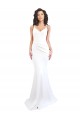 Fishtail Shape Spaghetti Straps Open Back Formal Crepe Bridesmaid Dress / Prom Dress with Ruffles for Sale
