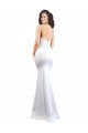 Fishtail Shape Spaghetti Straps Open Back Formal Crepe Bridesmaid Dress / Prom Dress with Ruffles for Sale
