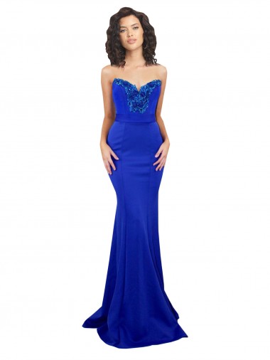 Sweetheart Flower Neckline High Neck Formal Crepe Bridesmaid Dress / Prom Dress for Sale