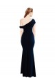 Draped Off the Shoulder Fitted Formal Crepe Bridesmaid Dress / Prom Dress for Sale