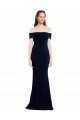 Off the Shoulder Fitted Formal Crepe Bridesmaid Dress / Prom Dress with Back Cut Out for Sale