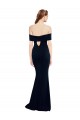 Off the Shoulder Fitted Formal Crepe Bridesmaid Dress / Prom Dress with Back Cut Out for Sale
