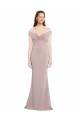 Knotted Off the Shoulder Formal Crepe Bridesmaid Dress / Prom Dress with Cut-Out Back for Sale