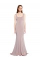 Sleeveless Scoop Neck Fully Lined Formal Crepe Bridesmaid Dress / Prom Dress for Sale