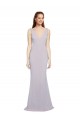 Cut-Out Back V-Neckline Mermaid Formal Crepe Bridesmaid Dress / Prom Dress Keyhole Back for Sale