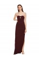 Twisted Strapless Keyhole Long Formal Crepe Bridesmaid Dress / Prom Dress with Slit for Sale