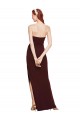 Twisted Strapless Keyhole Long Formal Crepe Bridesmaid Dress / Prom Dress with Slit for Sale